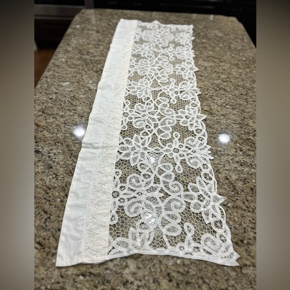 Vintage Battenburg Lace Window Valance. #Cottage Core. - Picture 1 of 4